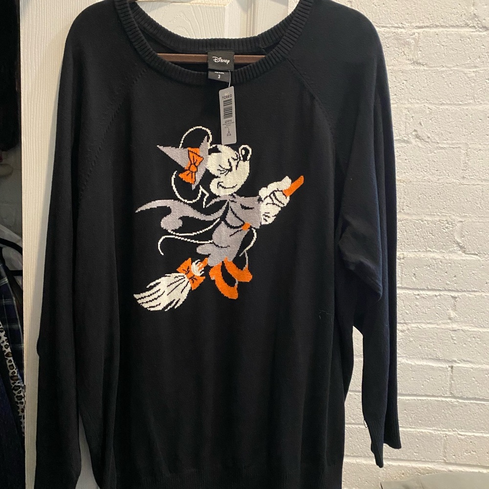 Disney Black Sweater with Witch Graphic